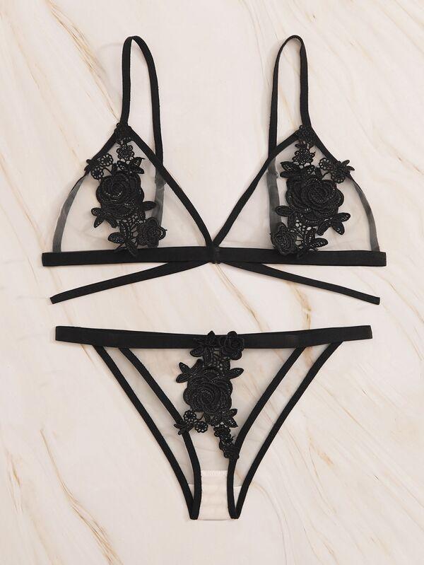 Flower Crochet Sheer Lingerie Set - LuckyFash™