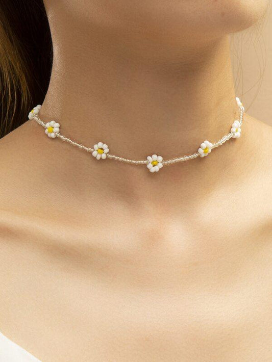 Flower Decor Beaded Necklace - LuckyFash™