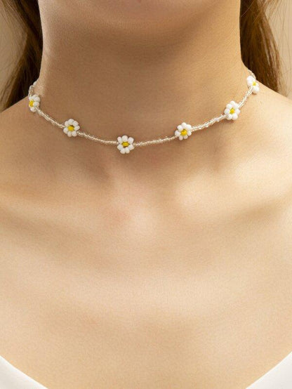 Flower Decor Beaded Necklace - LuckyFash™