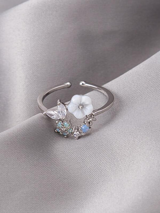 Flower Decor Cuff Ring - LuckyFash™