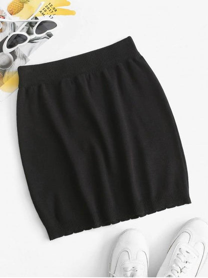 Flower Knitted Mini Bodycon Skirt - LuckyFash™