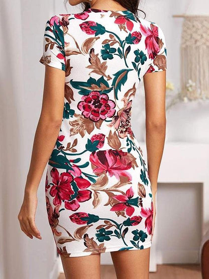 Flower Print Bodycon Dress - LuckyFash™
