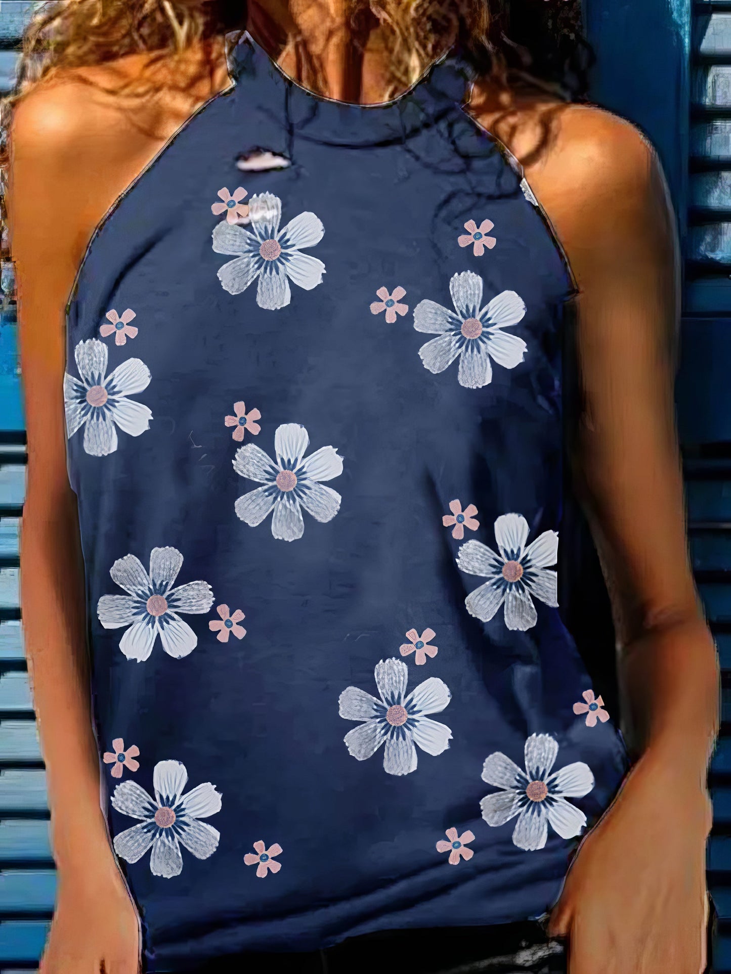Flower Print Sleeveless Round Neck Tank Top - LuckyFash™