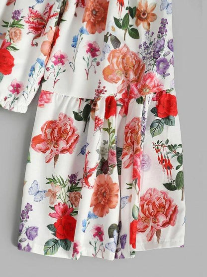 Flower Ruffle Off Shoulder Flare Sleeve Blouse - LuckyFash™