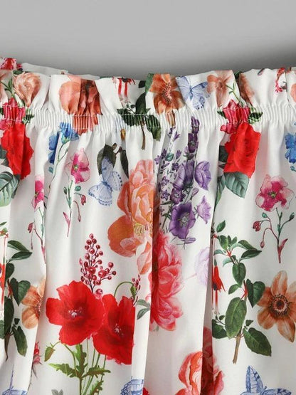 Flower Ruffle Off Shoulder Flare Sleeve Blouse - LuckyFash™