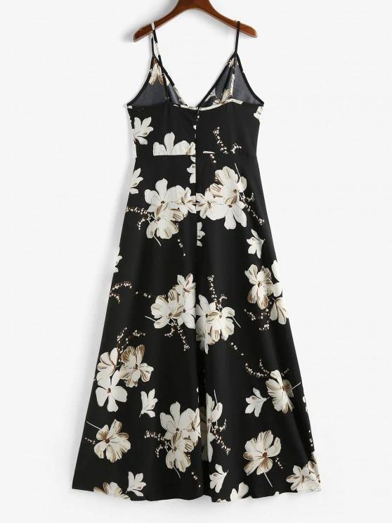 Flower Slit Maxi Surplice Dress - LuckyFash™