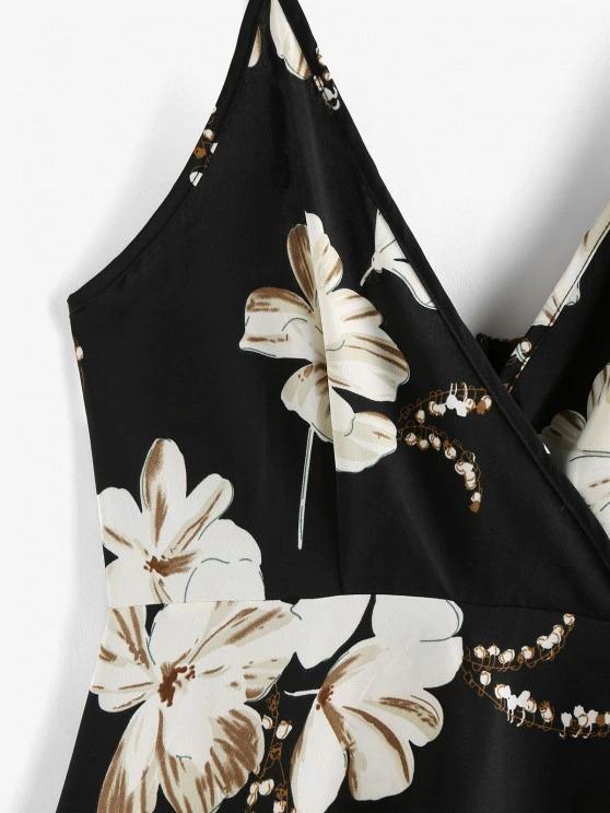 Flower Slit Maxi Surplice Dress - LuckyFash™