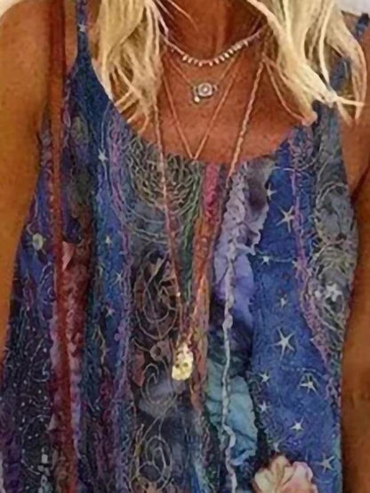 Flowers Print Suspender Mini Dress - LuckyFash™