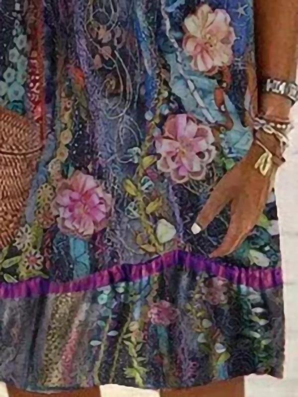 Flowers Print Suspender Mini Dress - LuckyFash™