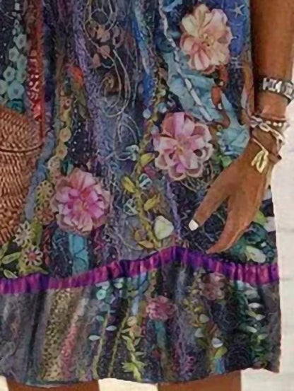 Flowers Print Suspender Mini Dress - LuckyFash™