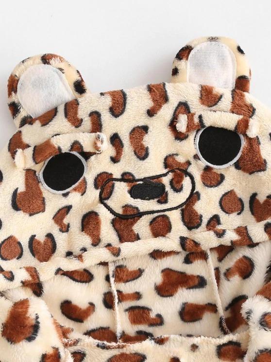 Fluffy Fleece Animal Leopard Onesie Pajamas - LuckyFash™