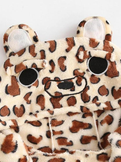 Fluffy Fleece Animal Leopard Onesie Pajamas - LuckyFash™