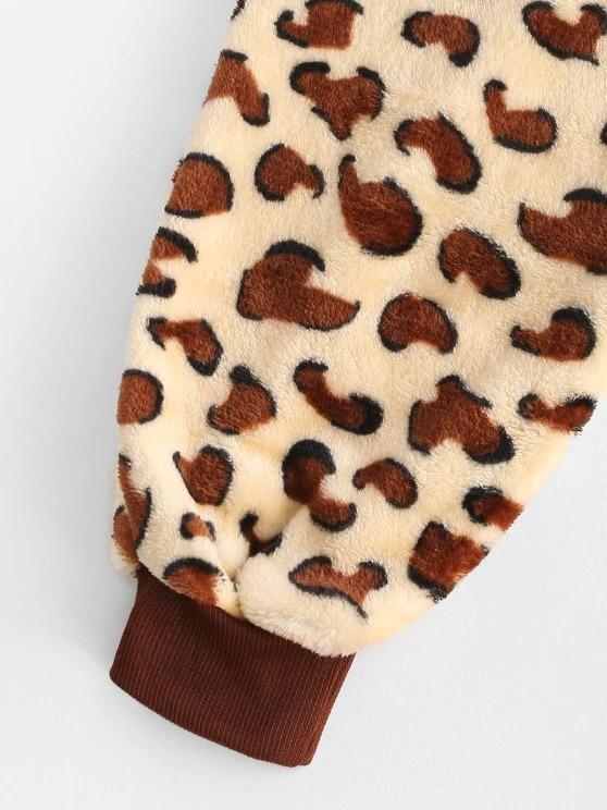 Fluffy Fleece Animal Leopard Onesie Pajamas - LuckyFash™