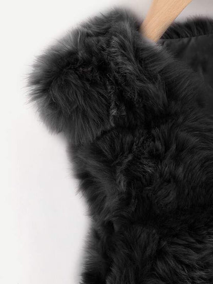 Fluffy Vest-Black - LuckyFash™