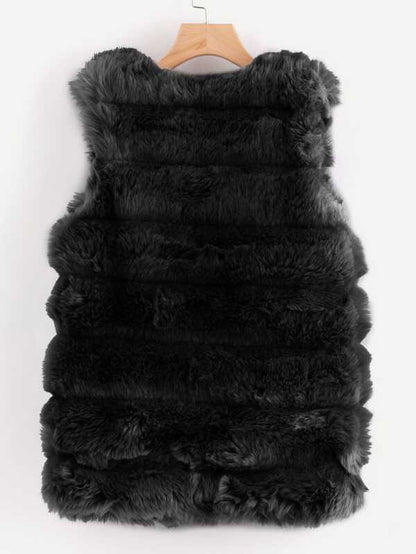 Fluffy Vest-Black - LuckyFash™