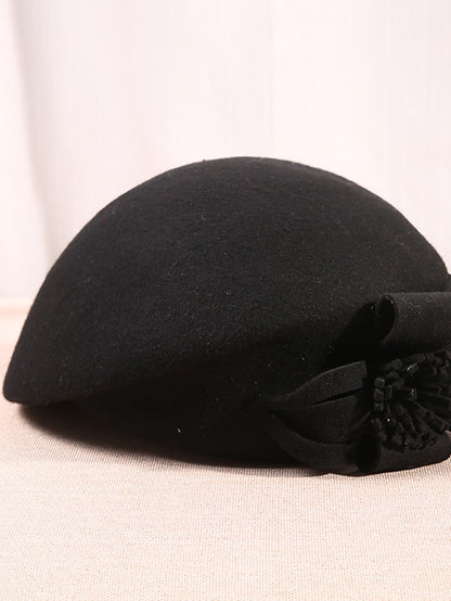 Women's Hat Beret Hat Black Wine Camel Outdoor Street Dailywear Flower Pure Color Warm Breathable - LuckyFash™