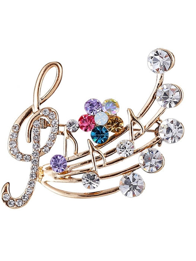 Women's Brooches Classic Music Notes Stylish Brooch Jewelry Gold For Daily Date - LuckyFash™