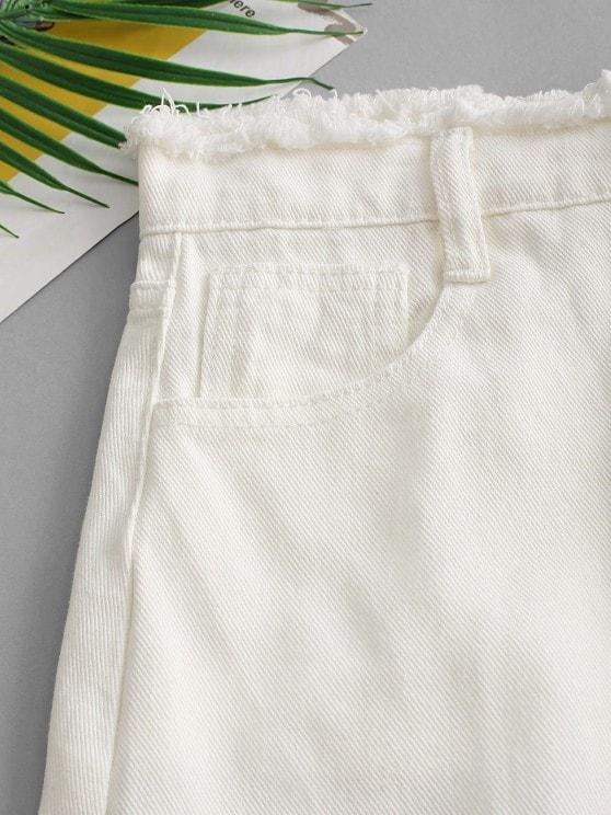 Frayed Pocket Mini Denim Skirt - LuckyFash™