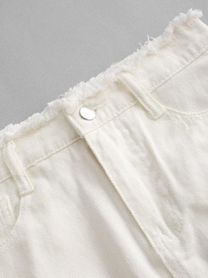 Frayed Pocket Mini Denim Skirt - LuckyFash™