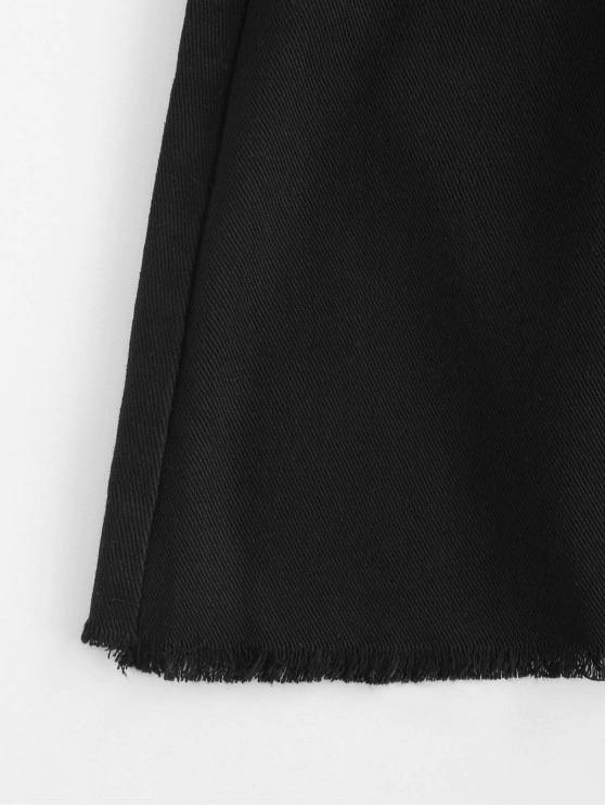 Frayed Pocket Mini Denim Skirt - LuckyFash™