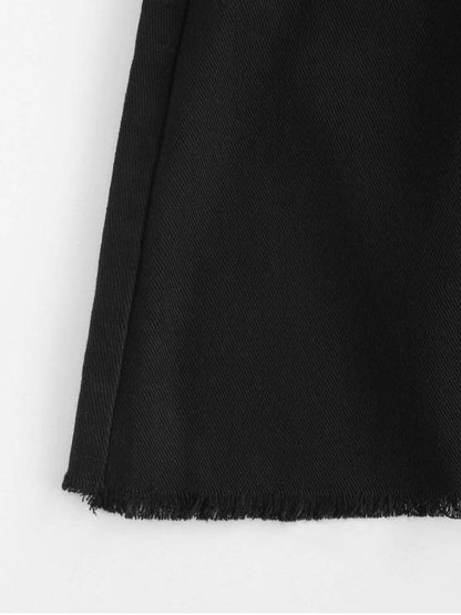 Frayed Pocket Mini Denim Skirt - LuckyFash™