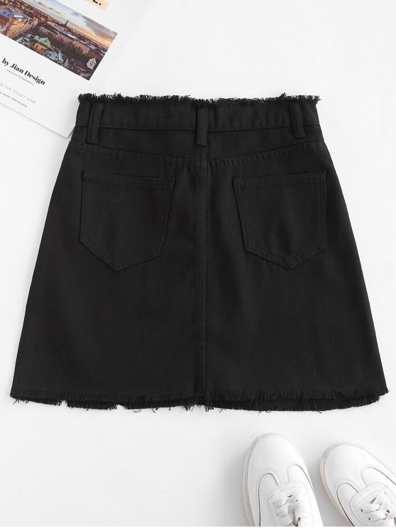 Frayed Pocket Mini Denim Skirt - LuckyFash™