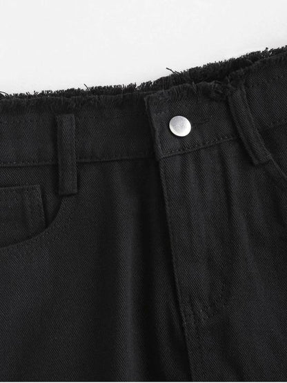 Frayed Pocket Mini Denim Skirt - LuckyFash™