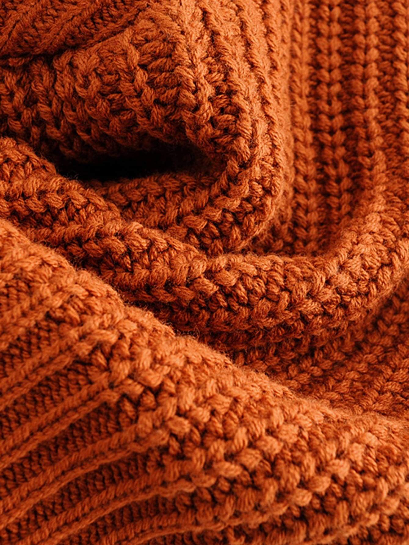 Frayed Trim Drop Shoulder Sweater - LuckyFash™