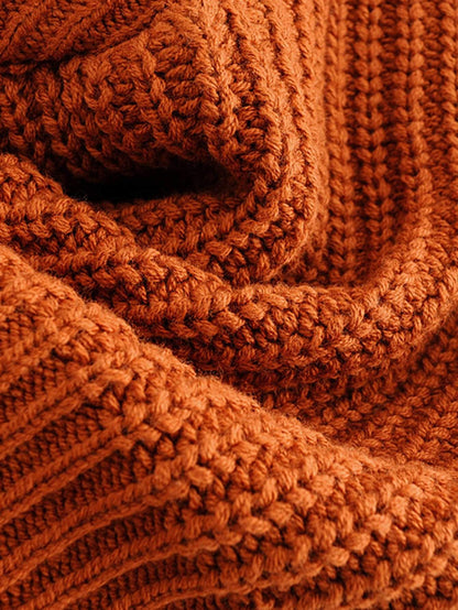 Frayed Trim Drop Shoulder Sweater - LuckyFash™