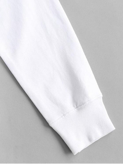 French Terry Sunflower Heart Gesture Graphic Sweatshirt - LuckyFash™