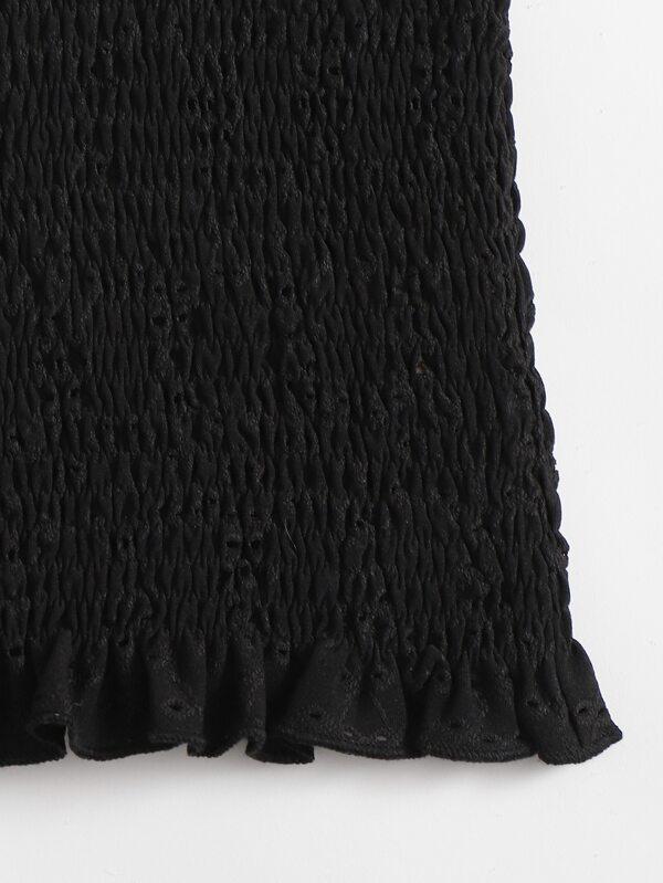 Frill Trim Shirred Schiffy Cami Top - LuckyFash™