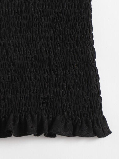 Frill Trim Shirred Schiffy Cami Top - LuckyFash™