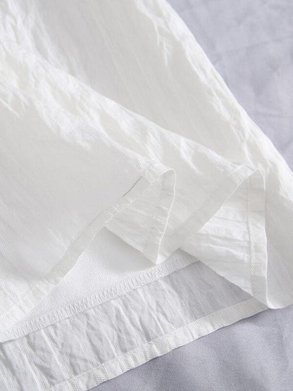 Frill Trim Tie Front Crinkle Dress - LuckyFash™