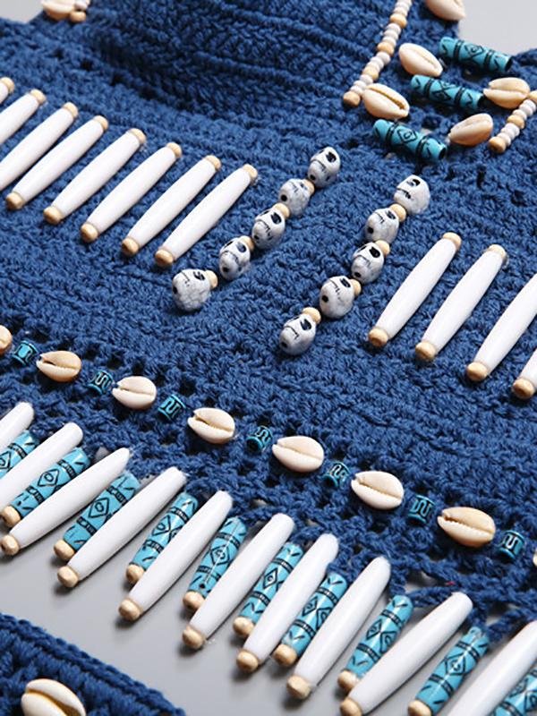 Fringe Halter Crochet Triangle Bikini Two Piece Swimsuit - LuckyFash™