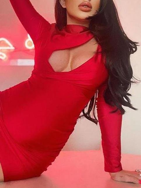 Front Cutout Slim Cocktail Party Mini Dress - LuckyFash™