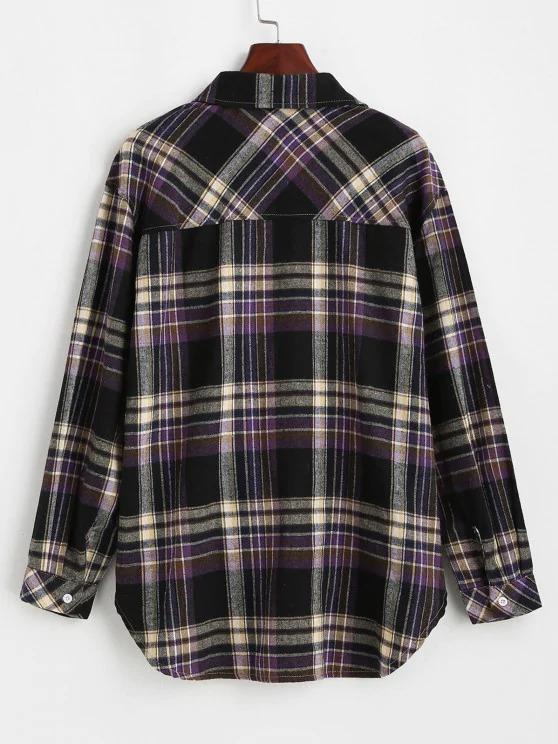 Front Pocket Plaid Tartan Flannel Shirt - LuckyFash™