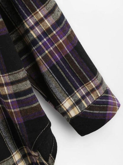 Front Pocket Plaid Tartan Flannel Shirt - LuckyFash™