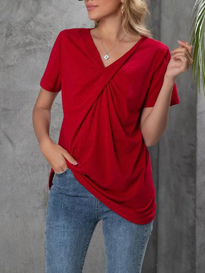 Front Twist Casual Regular T-Shirt - LuckyFash™