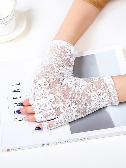 Women's Fingerless Gloves Party / Evening Daily Flower / Plants Lace Casual Sweet Breathability 1 Pair - LuckyFash™