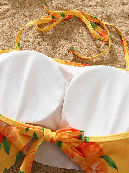 Fruit Print Halter Strappy Two Piece Swimsuit - LuckyFash™