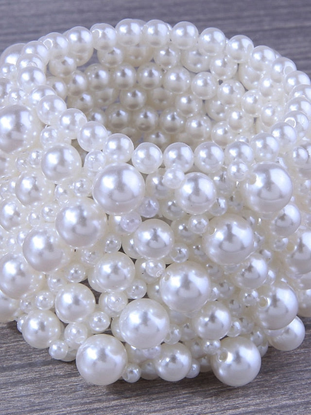 Women's Bracelet Bangles Layered Fashion Fashion Personalized Simple Elegant Alloy Bracelet Jewelry White For Party Evening Gift Holiday Date Festival - LuckyFash™