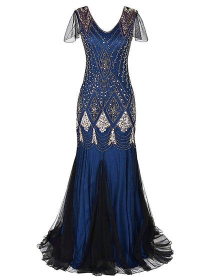 Womenâ€˜s Lace Dress Bodycon Vintage Dress Long Dress Maxi Dress Burgundy Dark Green Blue Black Sleeveless Plain Sequins Winter Fall Spring V Neck Fashion Evening Party 2023 Style S M L XL 2XL 3XL - LuckyFash™