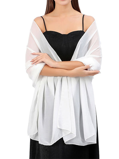 Women's Women's Shawls & Wraps Party Wedding Indoor Grey Beige Fuchsia Scarf Pure Color - LuckyFash™