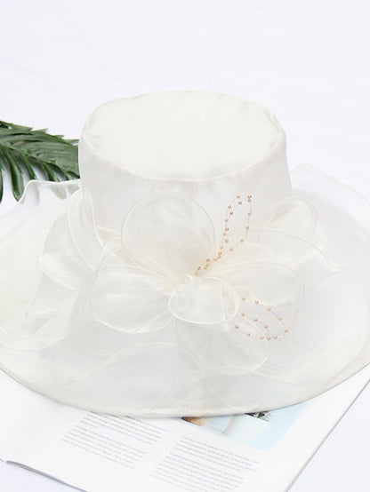 Women's Party Hat Party Wedding Special Occasion Flower Solid Color Wine Black Hat / White / Fall / Winter / Spring / Summer - LuckyFash™