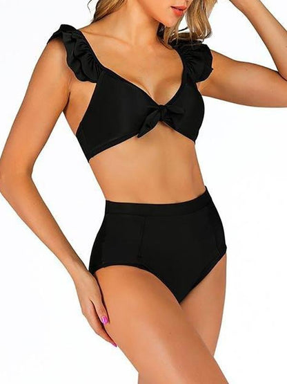 Fuffle Strap Triangle High Waist Flash Swimsuit - LuckyFash™