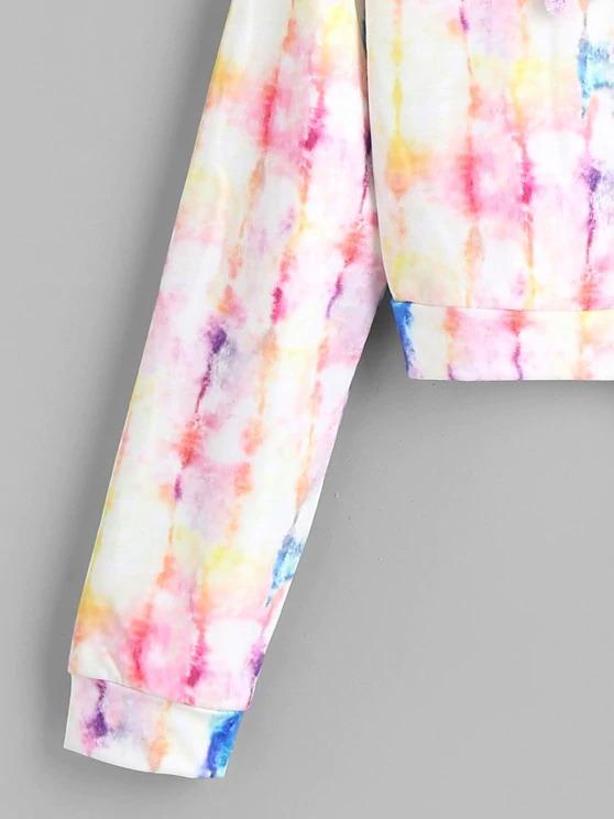 Full Zip Tie Dye Cropped Hoodie - LuckyFash™
