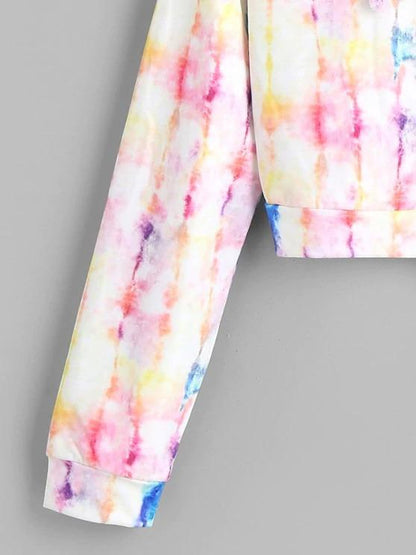 Full Zip Tie Dye Cropped Hoodie - LuckyFash™