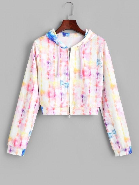 Full Zip Tie Dye Cropped Hoodie - LuckyFash™