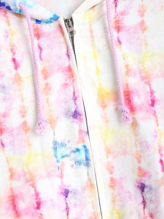 Full Zip Tie Dye Cropped Hoodie - LuckyFash™
