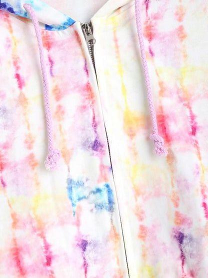 Full Zip Tie Dye Cropped Hoodie - LuckyFash™